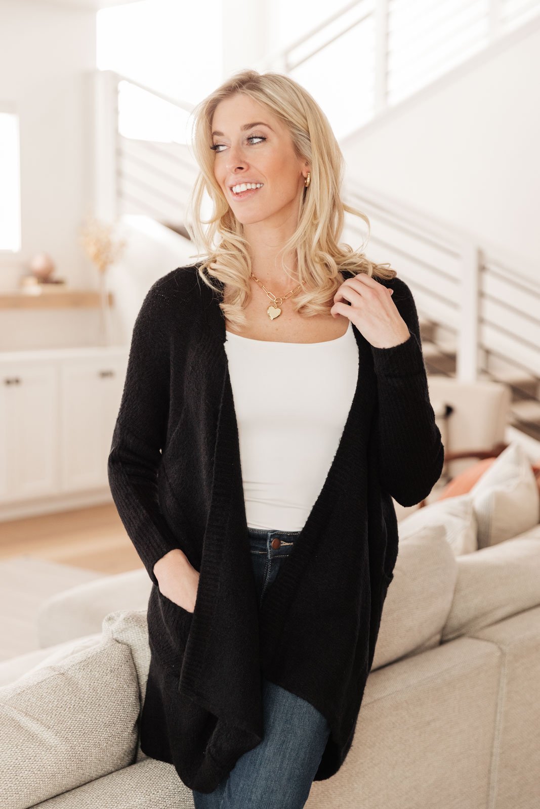 Cozy Nights Cardigan in Black (Online Exclusive) - Uptown Boutique Ramona