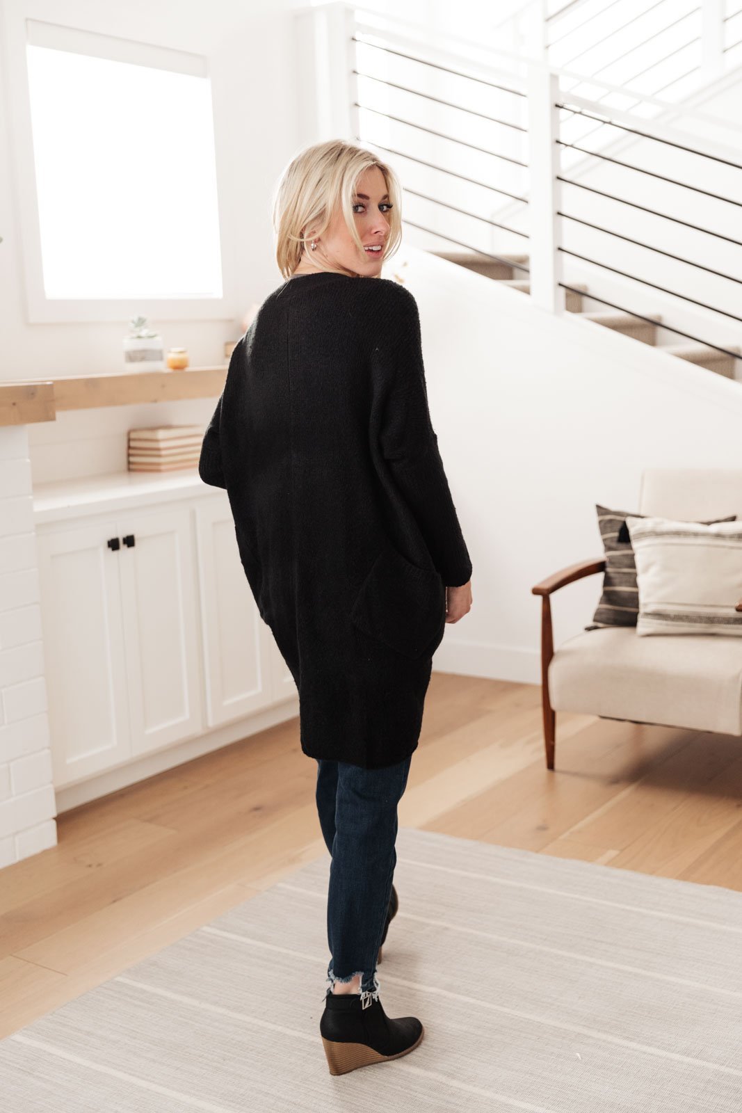 Cozy Nights Cardigan in Black (Online Exclusive) - Uptown Boutique Ramona