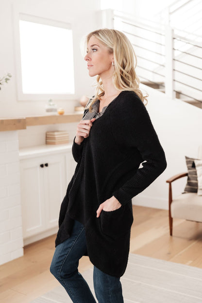 Cozy Nights Cardigan in Black (Online Exclusive) - Uptown Boutique Ramona