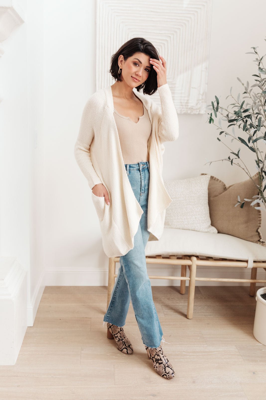 Cozy Nights Cardigan In Cream (Online Exclusive) - Uptown Boutique Ramona