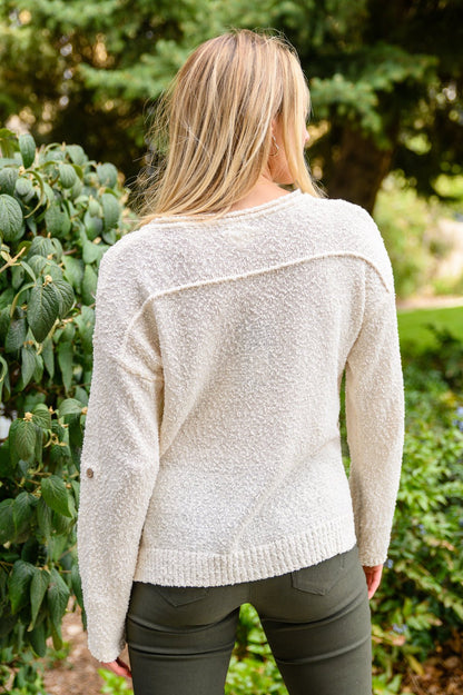 Cozy Zone Popcorn Thread Knit Sweater In Cream (Online Exclusive) - Uptown Boutique Ramona