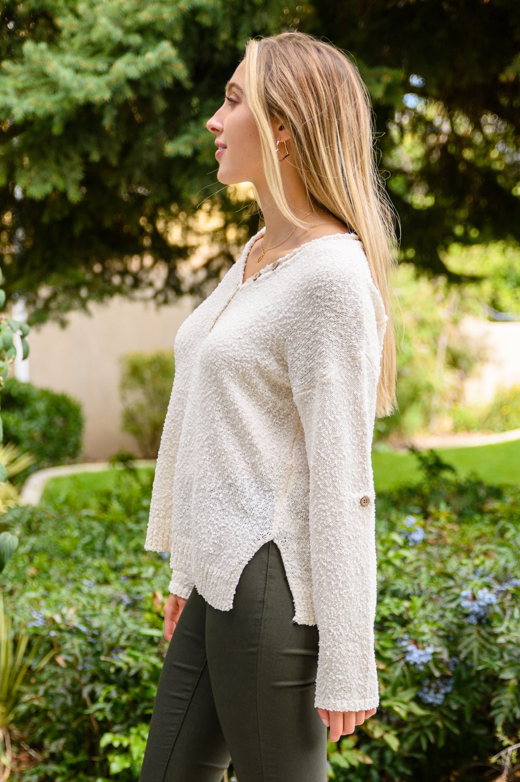 Cozy Zone Popcorn Thread Knit Sweater In Cream (Online Exclusive) - Uptown Boutique Ramona