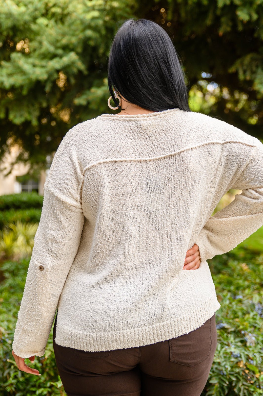 Cozy Zone Popcorn Thread Knit Sweater In Cream (Online Exclusive) - Uptown Boutique Ramona