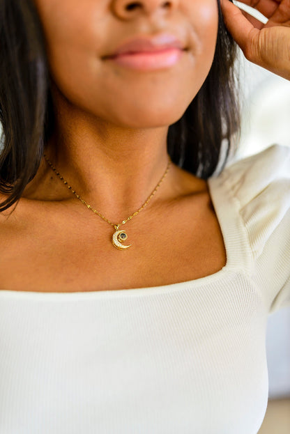 Crescent Moon Necklace (Online Exclusive) - Uptown Boutique Ramona