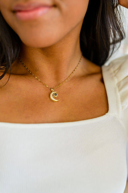 Crescent Moon Necklace (Online Exclusive) - Uptown Boutique Ramona