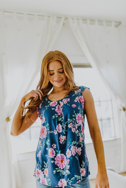 Crowd Charmer Floral Cap Sleeve Blouse (Online Exclusive) - Uptown Boutique Ramona