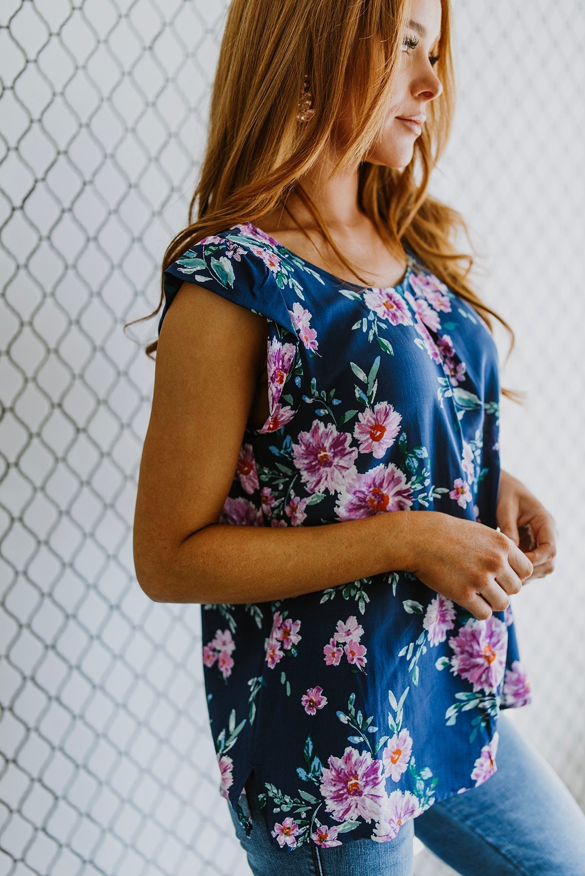 Crowd Charmer Floral Cap Sleeve Blouse (Online Exclusive) - Uptown Boutique Ramona