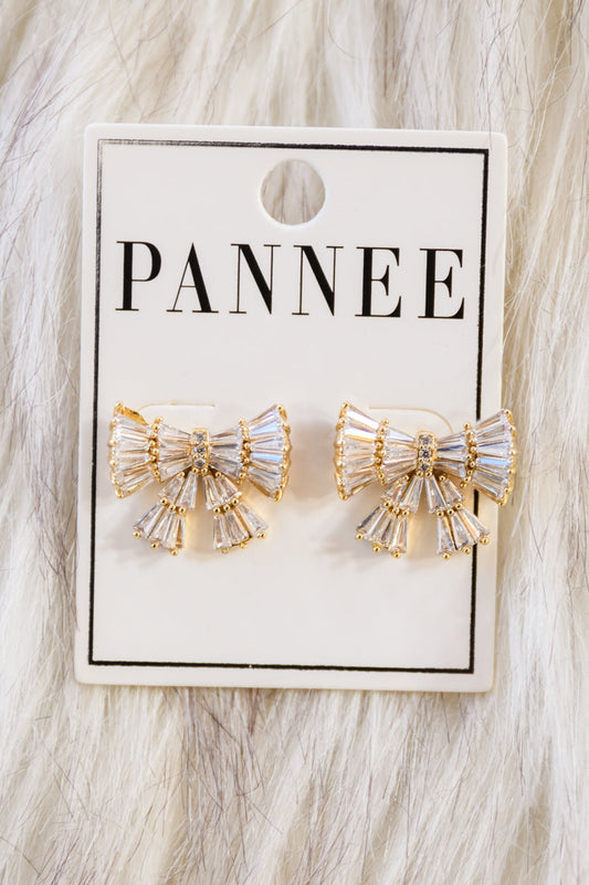 Crystal Bows Stud Earrings (Online Exclusive) - Uptown Boutique Ramona