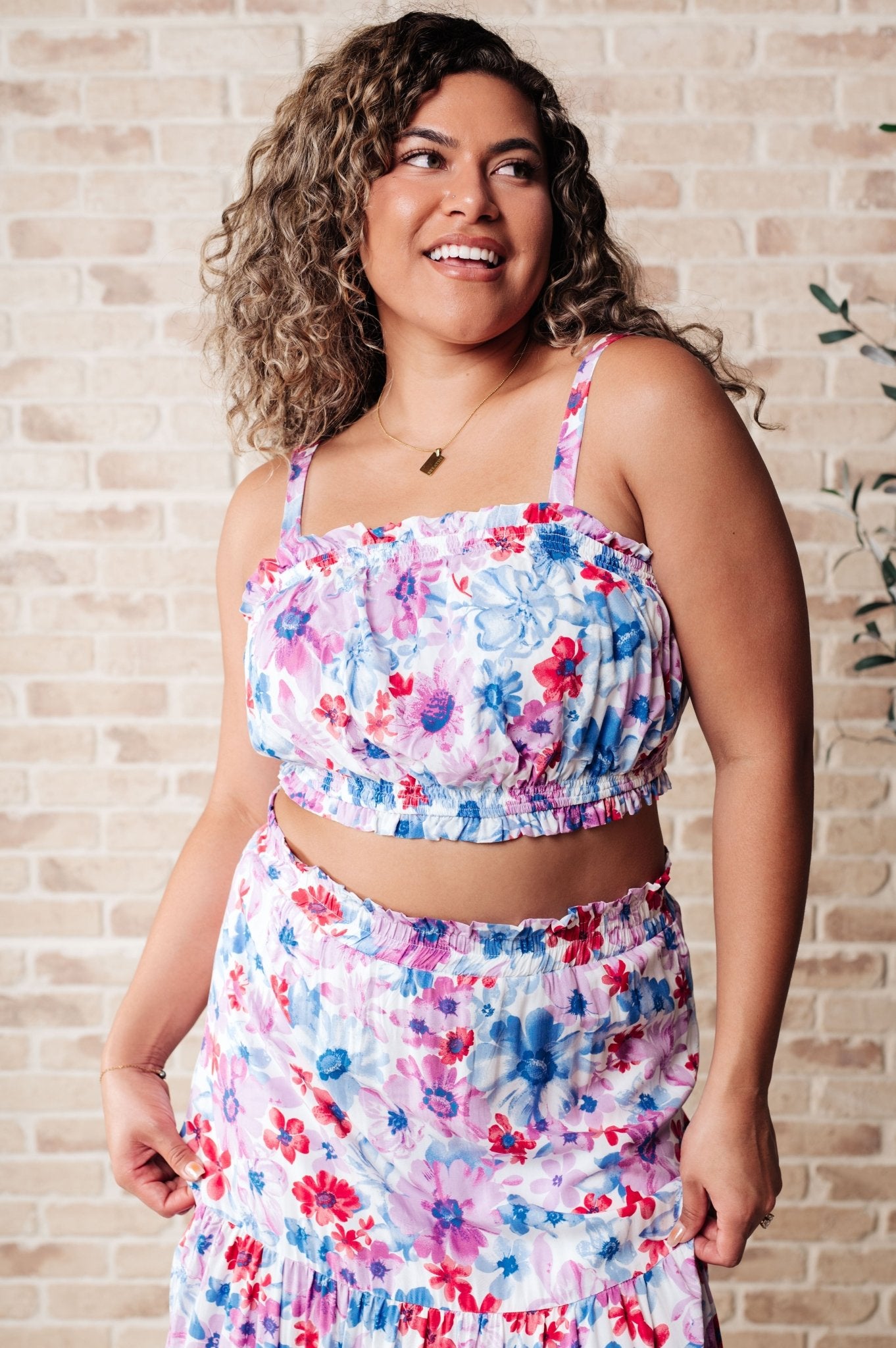 Cutie Patootie Tiered Skirt and Top Set in Blue (Online Exclusive) - Uptown Boutique Ramona