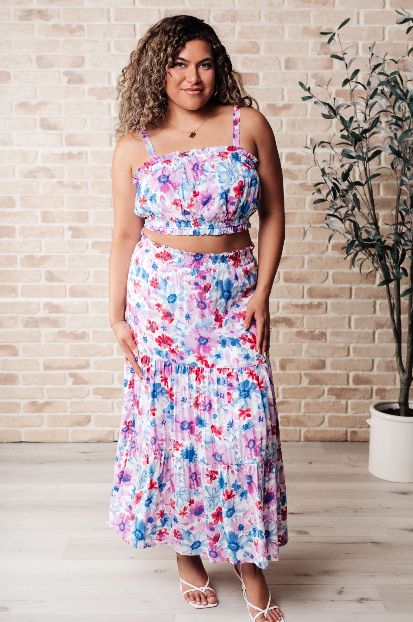 Cutie Patootie Tiered Skirt and Top Set in Blue (Online Exclusive) - Uptown Boutique Ramona