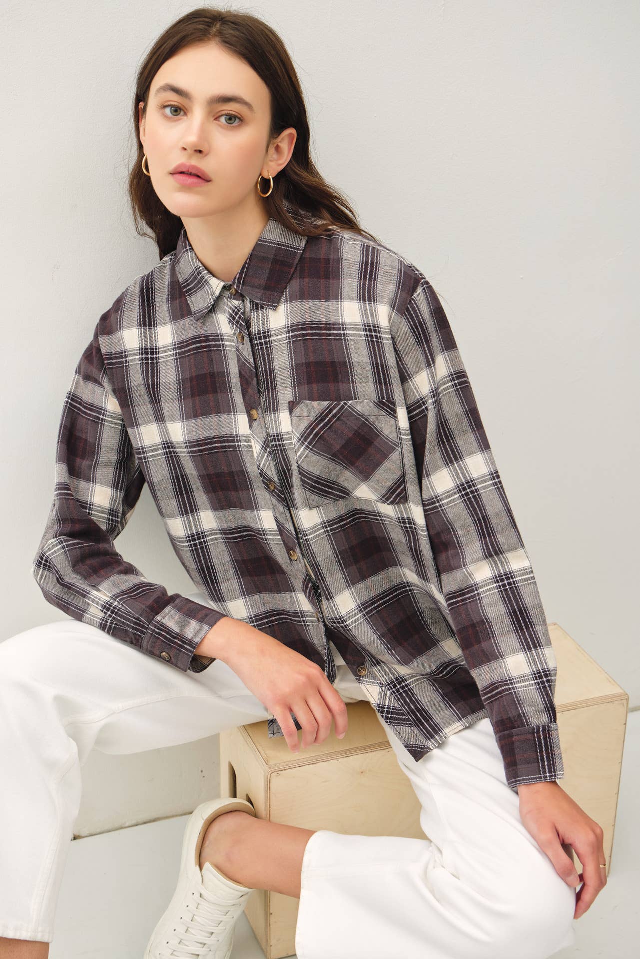 CHECK YES OR NO OVERSIZED PLAID FLANNEL