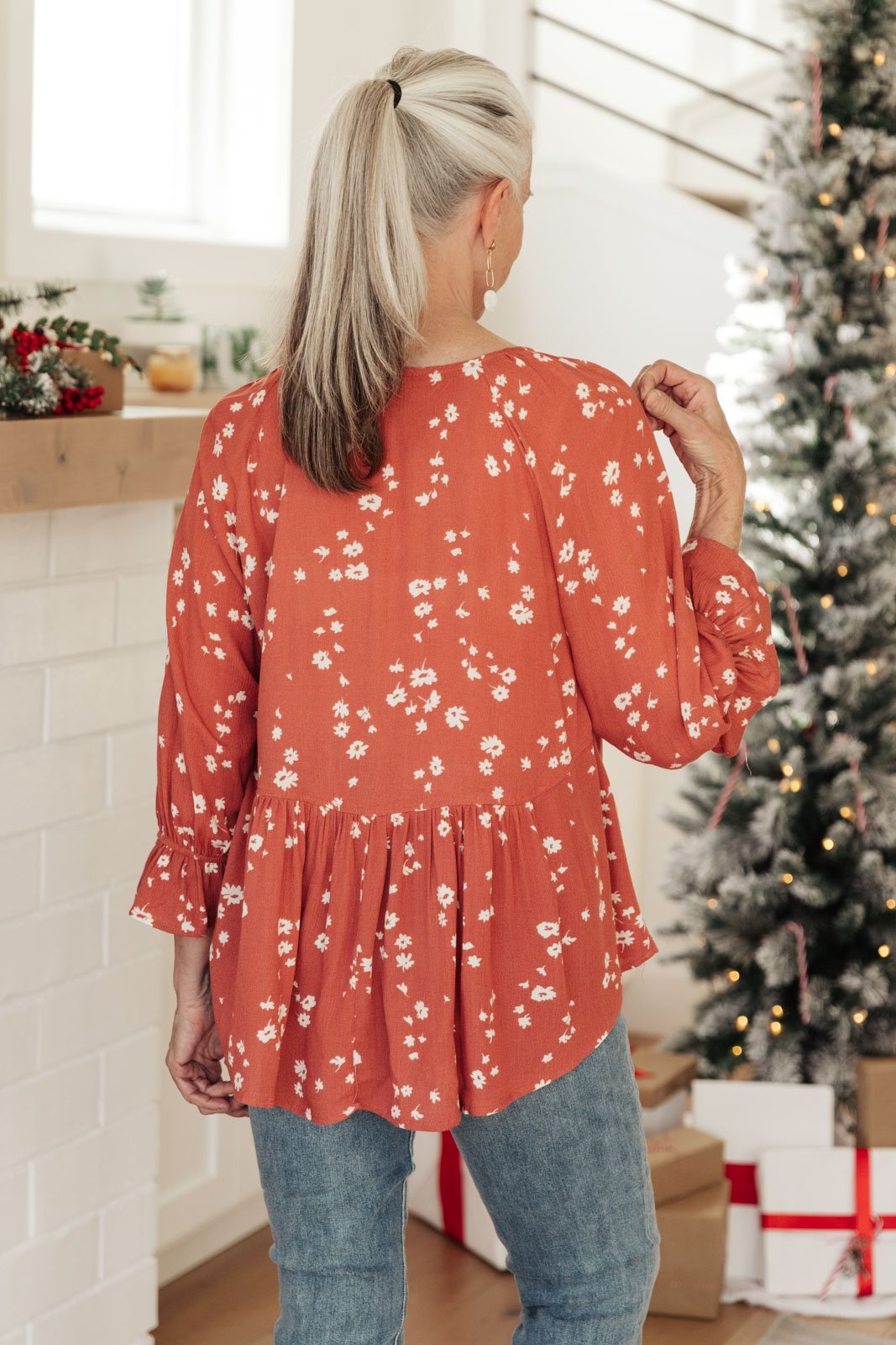 Daisy Flow Blouse In Rust (Online Exclusive) - Uptown Boutique Ramona