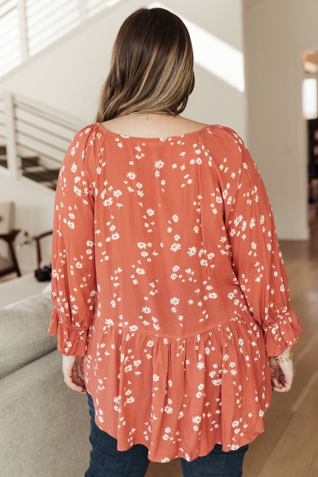 Daisy Flow Blouse In Rust (Online Exclusive) - Uptown Boutique Ramona