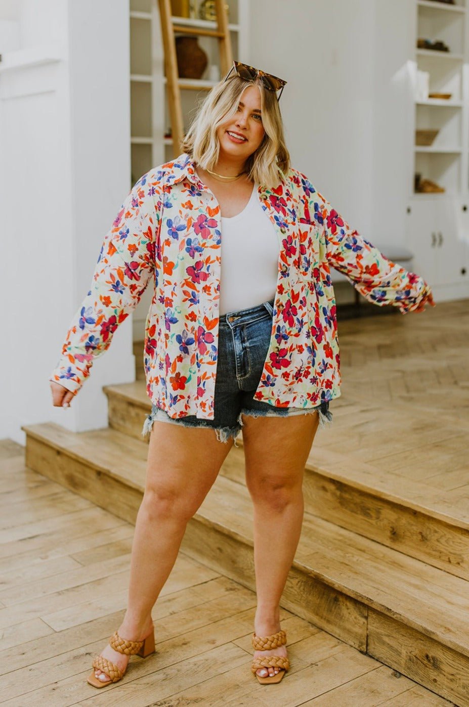 Dancing Flowers Corduroy Jacket (Online Exclusive) - Uptown Boutique Ramona