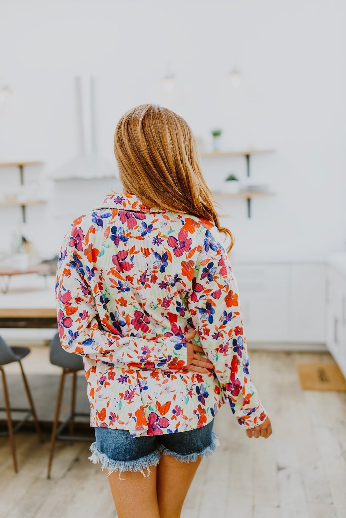 Dancing Flowers Corduroy Jacket (Online Exclusive) - Uptown Boutique Ramona