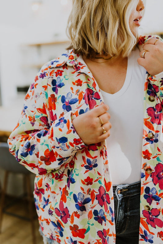 Dancing Flowers Corduroy Jacket (Online Exclusive) - Uptown Boutique Ramona