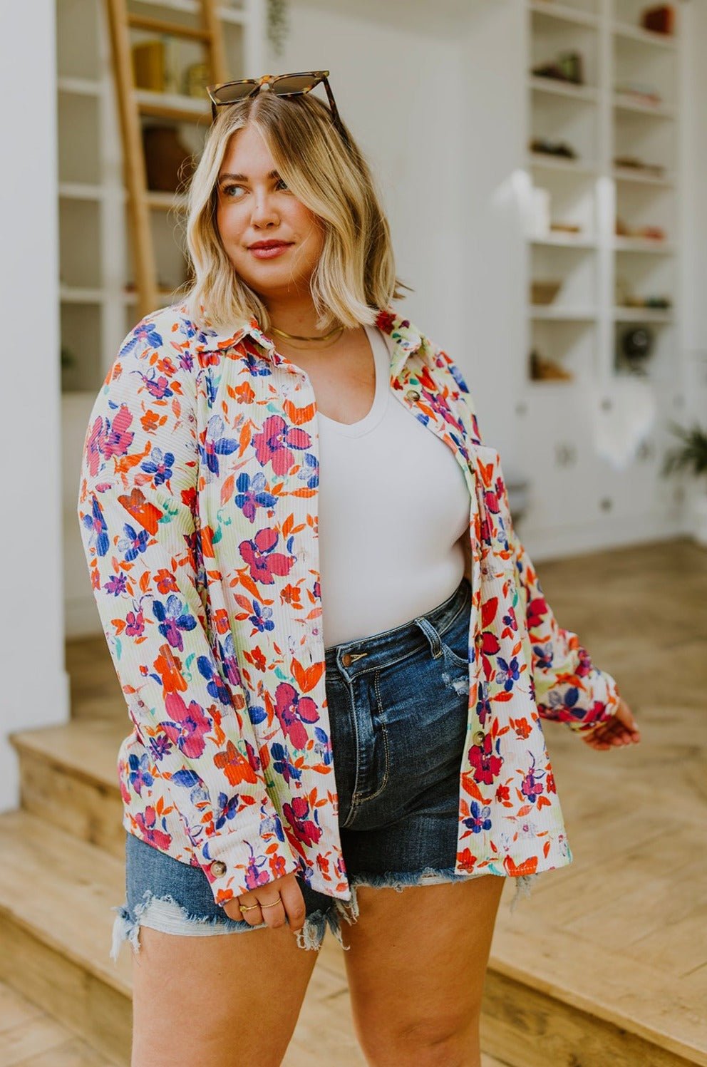 Dancing Flowers Corduroy Jacket (Online Exclusive) - Uptown Boutique Ramona