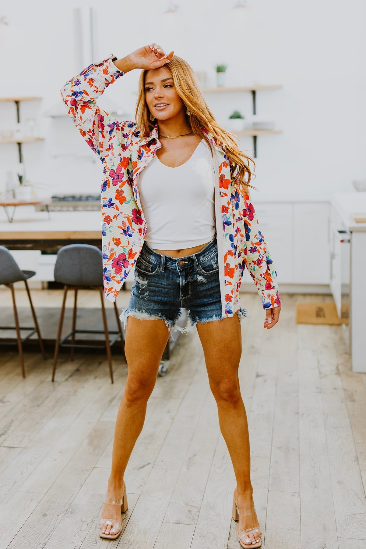 Dancing Flowers Corduroy Jacket (Online Exclusive) - Uptown Boutique Ramona