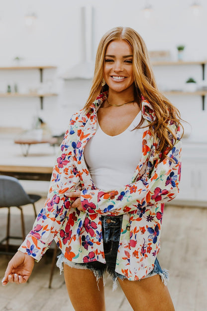 Dancing Flowers Corduroy Jacket (Online Exclusive) - Uptown Boutique Ramona