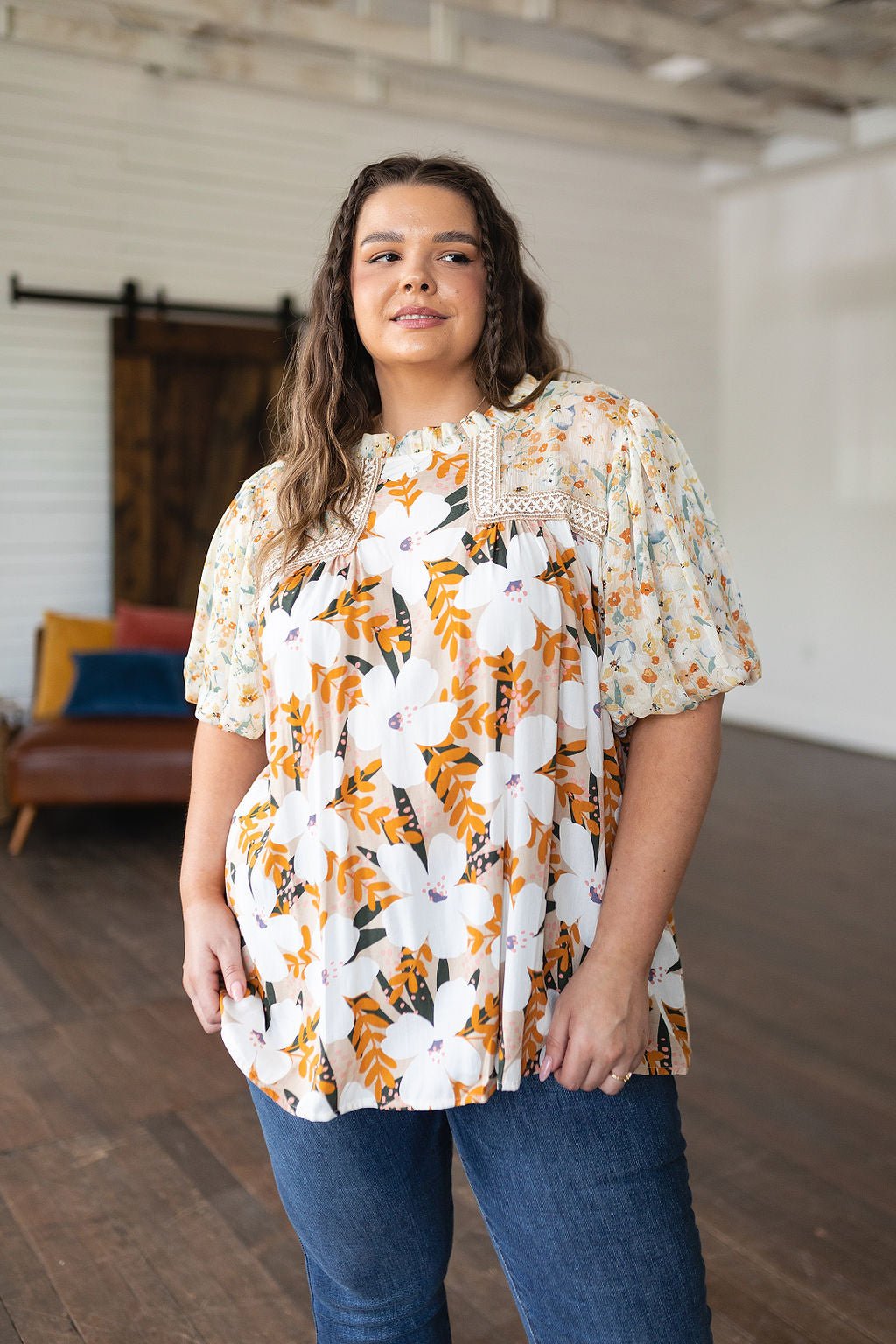 Daydreamer Mixed Floral Top (Online Exclusive) - Uptown Boutique Ramona