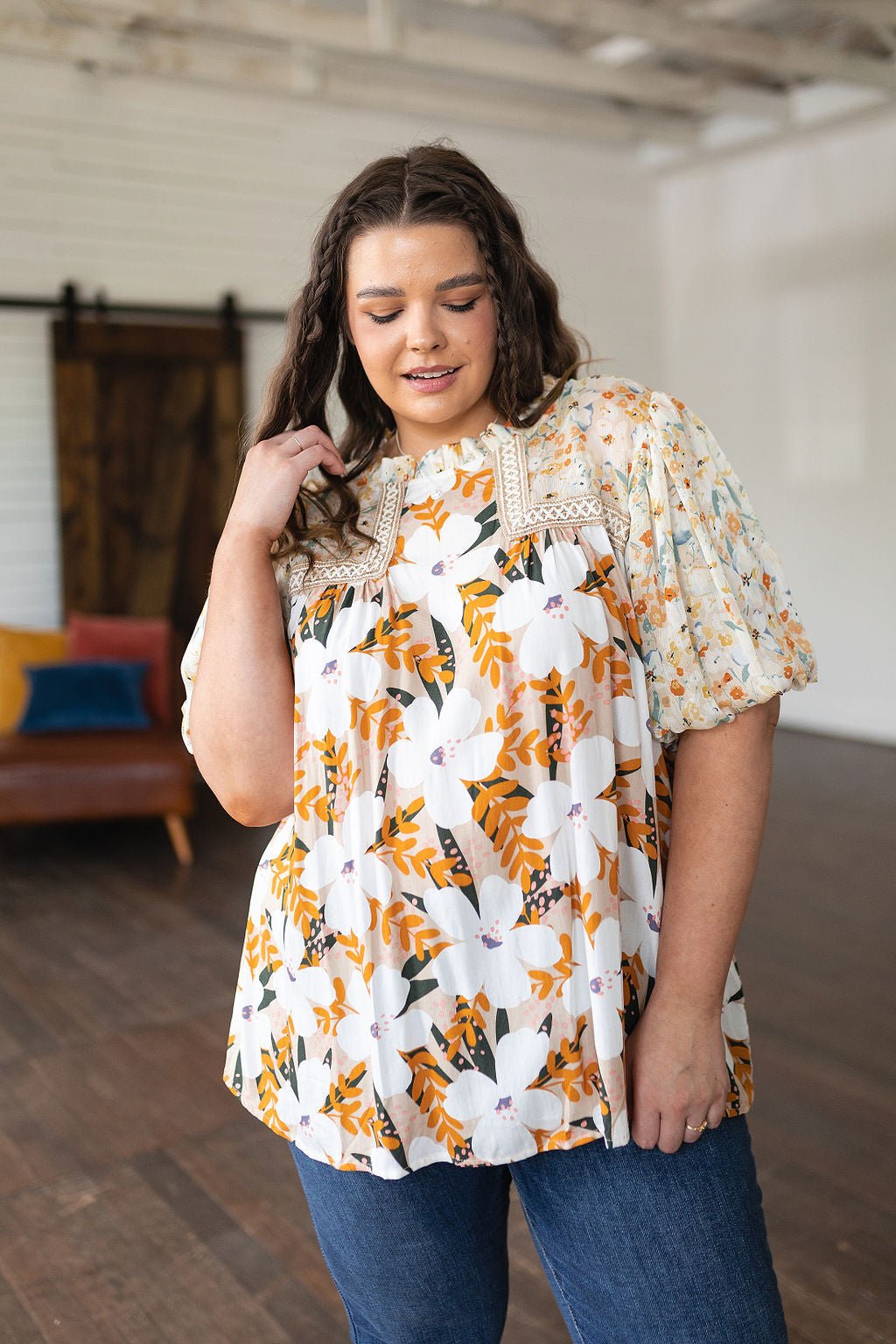 Daydreamer Mixed Floral Top (Online Exclusive) - Uptown Boutique Ramona