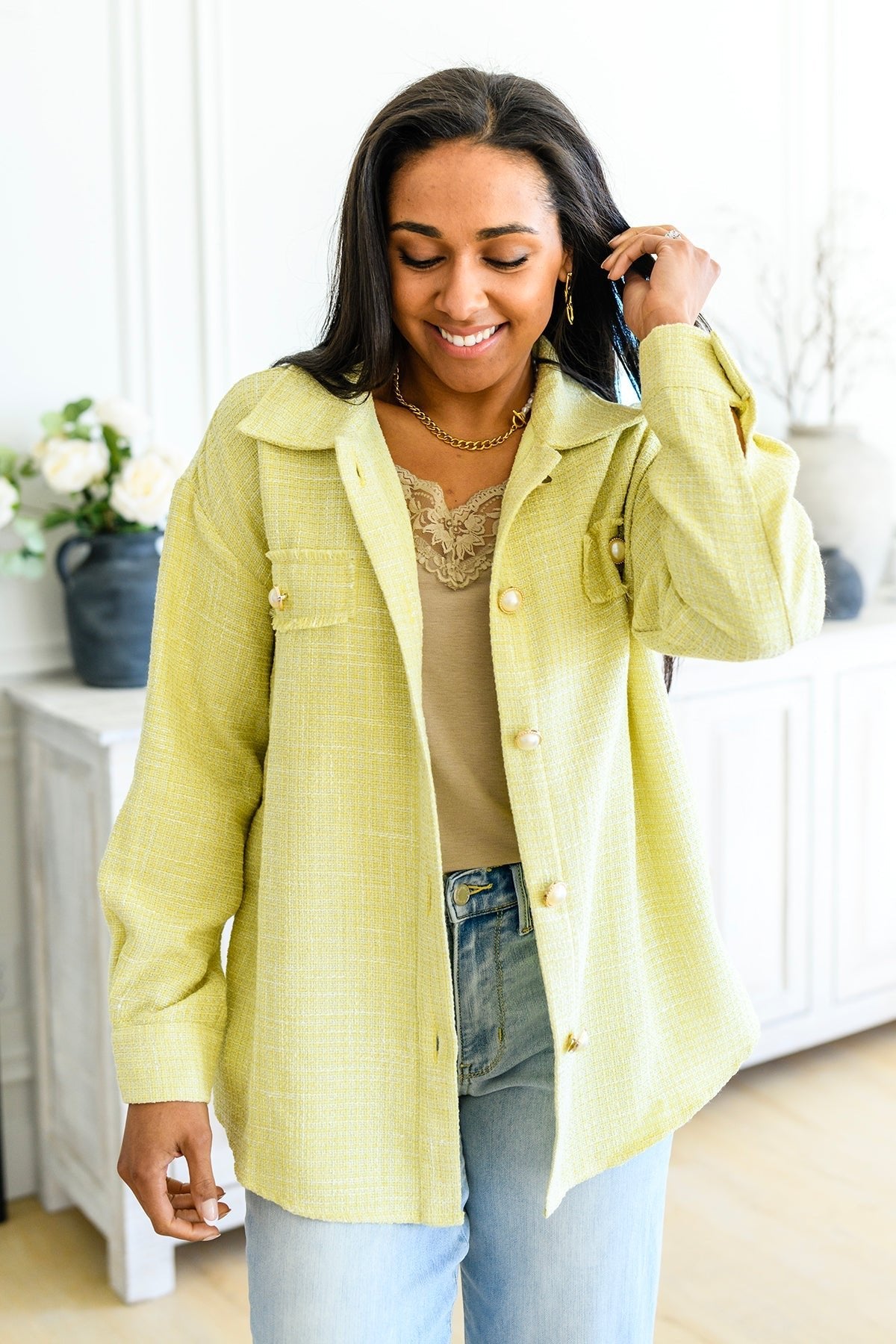 Daydreams Shacket in Yellow - Uptown Boutique Ramona