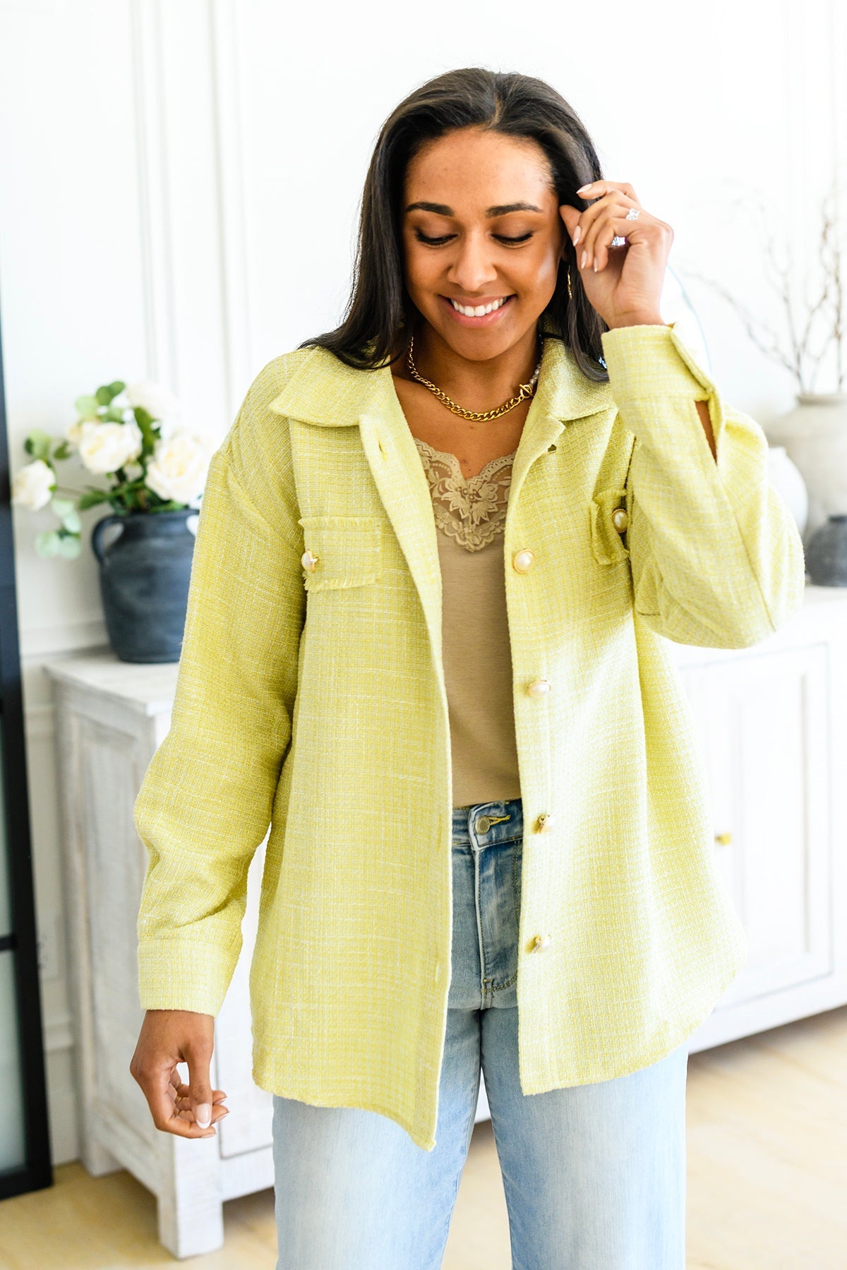 Daydreams Shacket in Yellow - Uptown Boutique Ramona