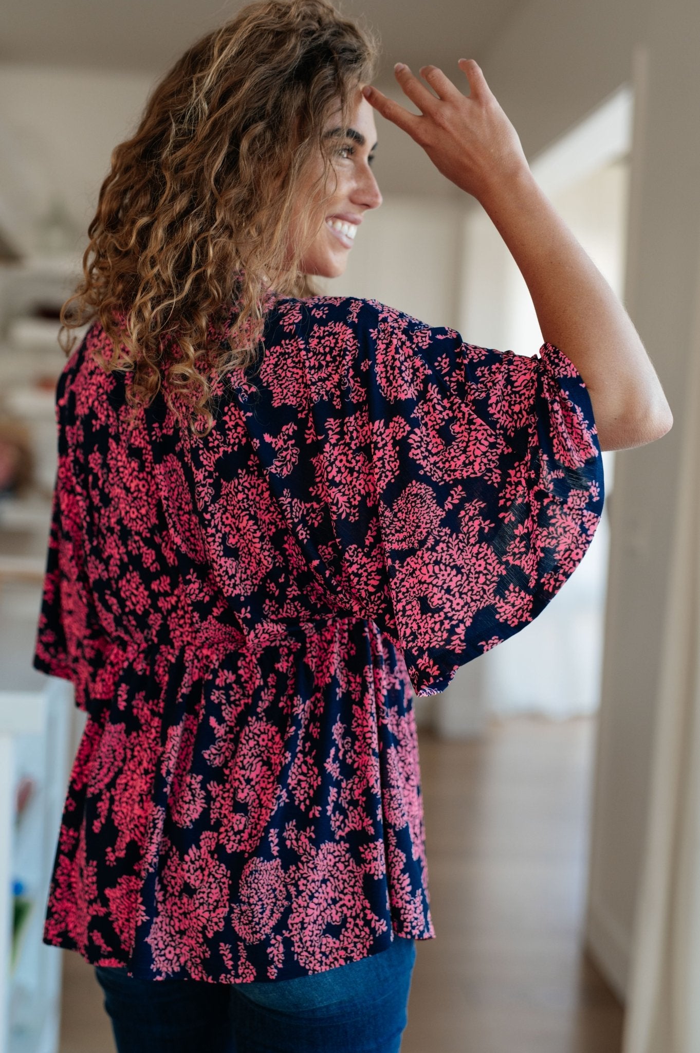 Dearest Dreamer Peplum Top in Pink Paisley (Online Exclusive) - Uptown Boutique Ramona