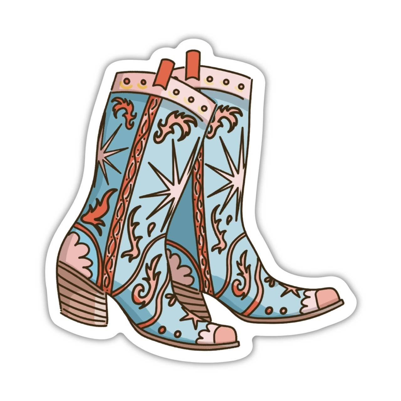 Decorative Cowgirl Boots Sticker - Uptown Boutique Ramona