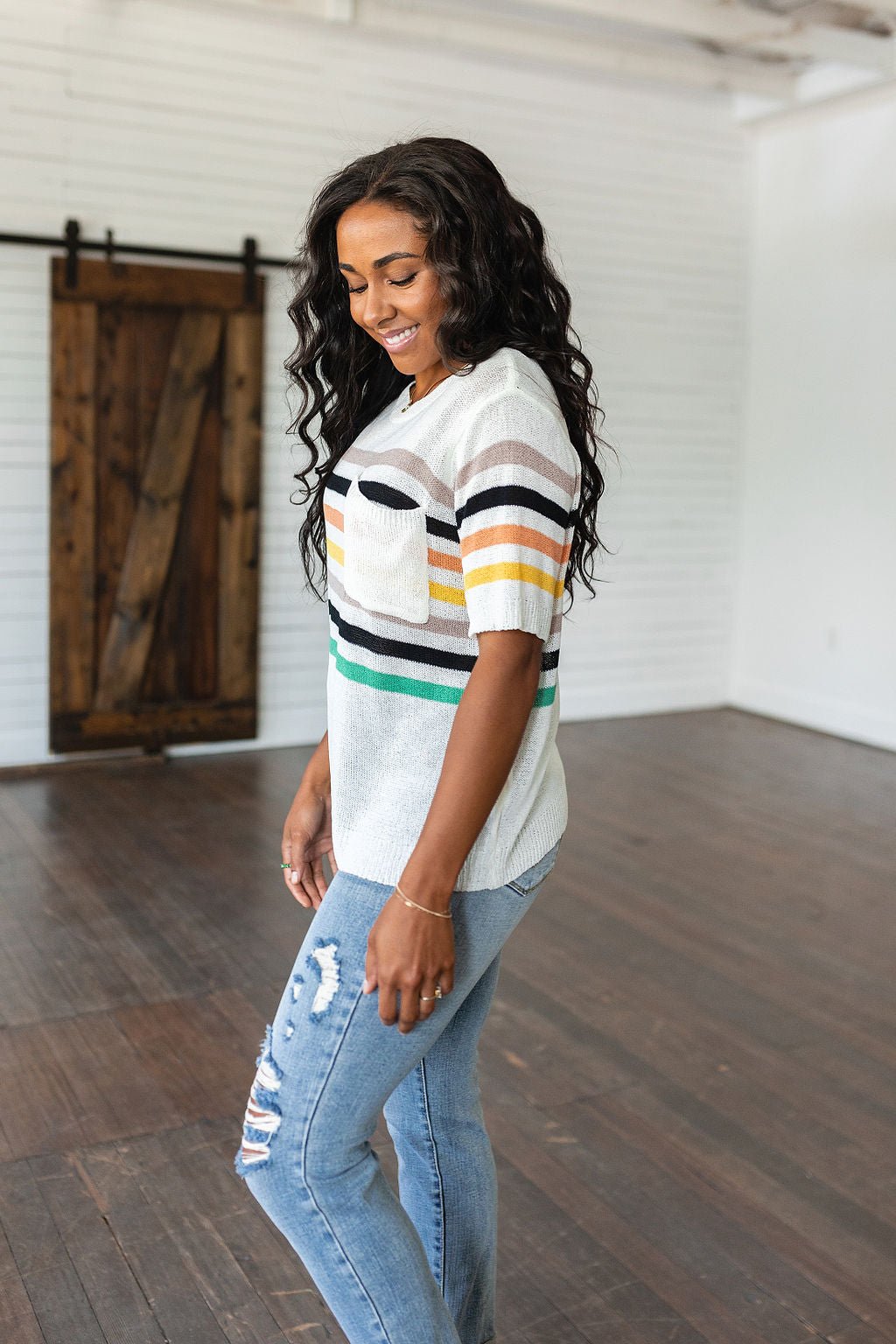 Derby Nights Retro Striped Top (Online Exclusive) - Uptown Boutique Ramona