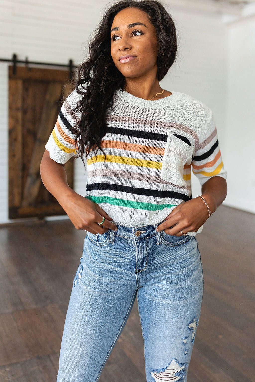 Derby Nights Retro Striped Top (Online Exclusive) - Uptown Boutique Ramona