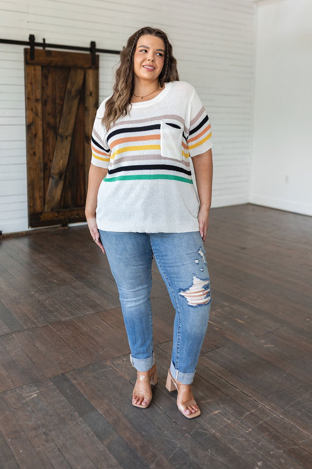 Derby Nights Retro Striped Top (Online Exclusive) - Uptown Boutique Ramona