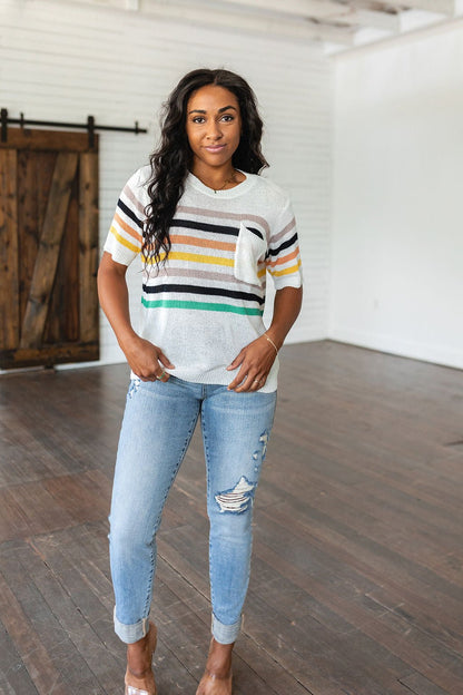 Derby Nights Retro Striped Top (Online Exclusive) - Uptown Boutique Ramona