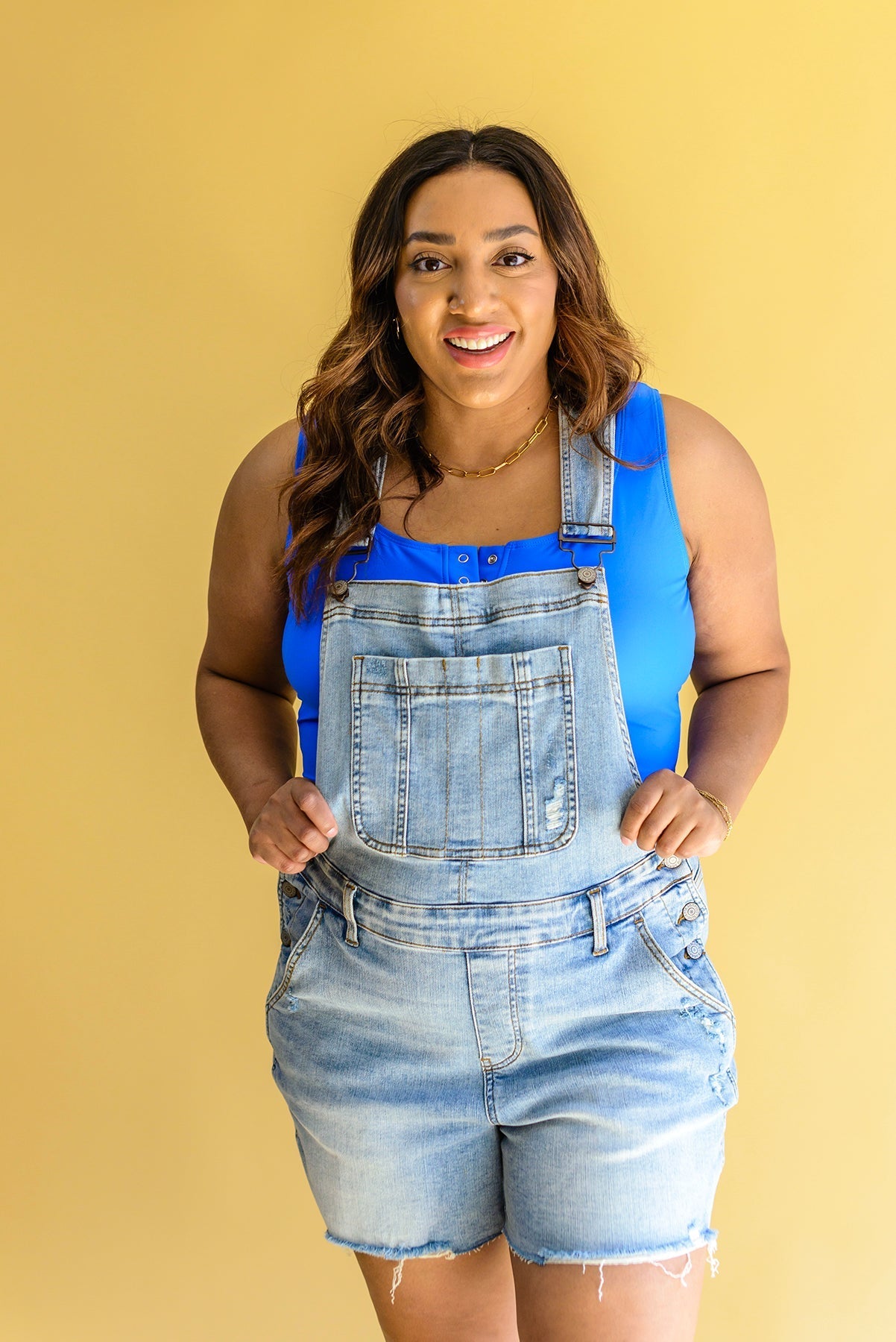 Devon Distressed Shortalls (Online Exclusive) - Uptown Boutique Ramona