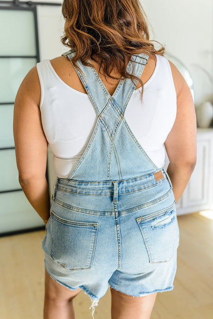 Devon Distressed Shortalls (Online Exclusive) - Uptown Boutique Ramona