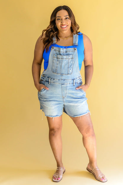 Devon Distressed Shortalls (Online Exclusive) - Uptown Boutique Ramona