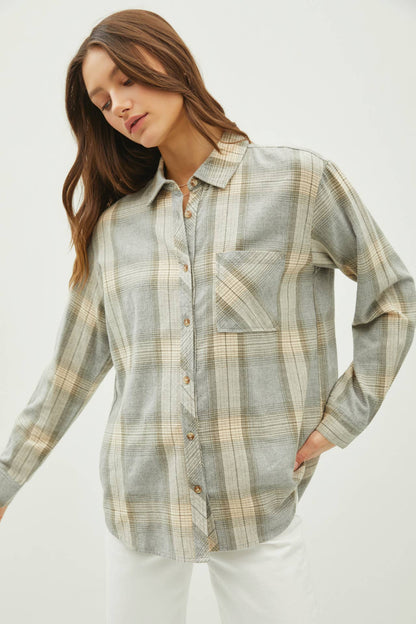 WISHING ON FOREVER OVERSIZED PLAID FLANNEL