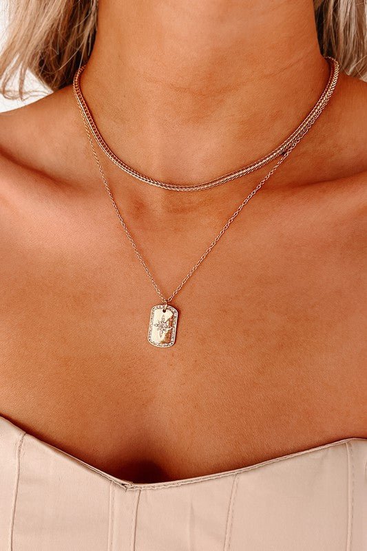 Dog Tag Layered Necklace - Uptown Boutique Ramona