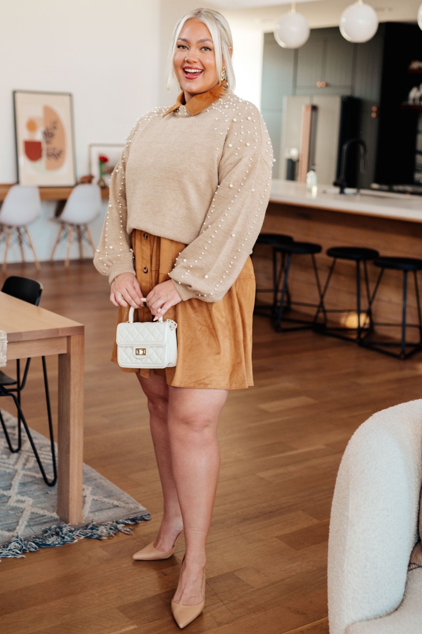 Don't Hang Up Faux Suede Shirt Dress (Online Exclusive) - Uptown Boutique Ramona