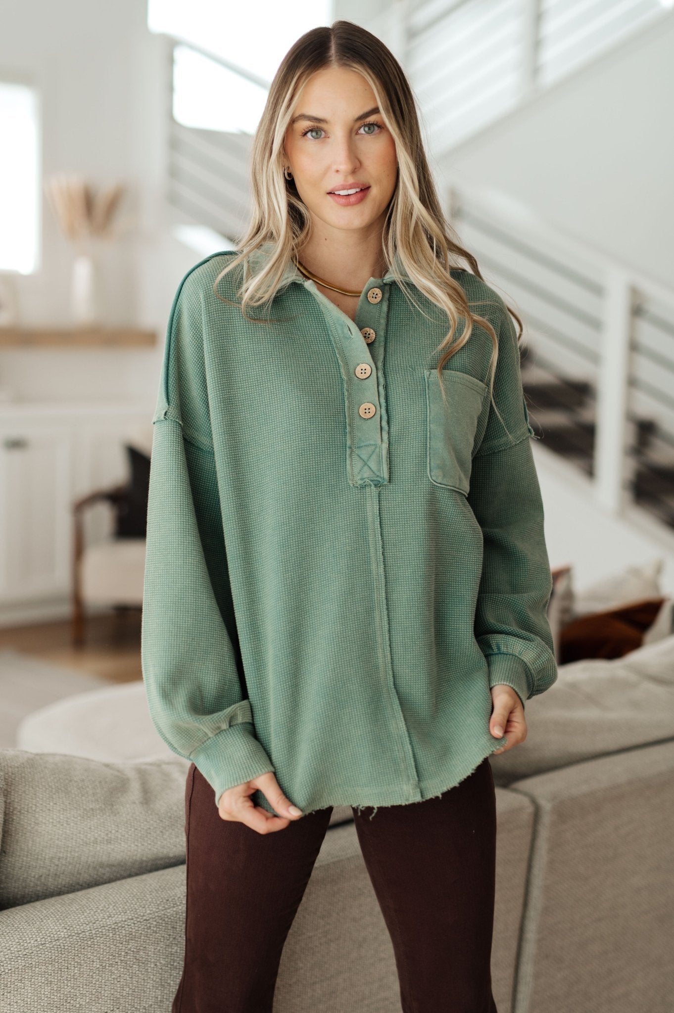 Don't Stop The Beat Collared Pullover (Online Exclusive) - Uptown Boutique Ramona