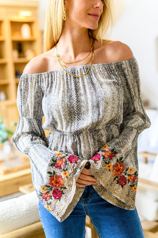 Don't Tempt Me Embroidered Blouse (Online Exclusive) - Uptown Boutique Ramona