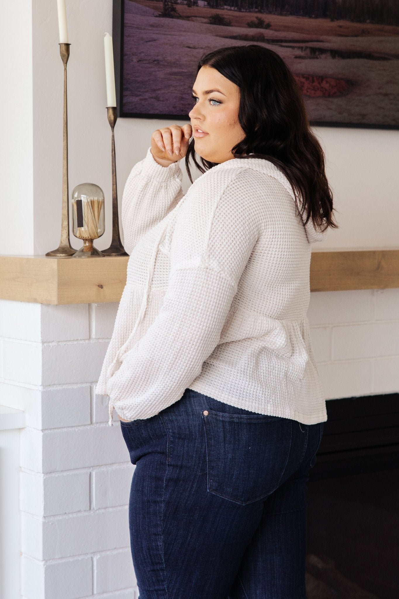 Don't Waffle About Waffle Knit Hoodie (Online Exclusive) - Uptown Boutique Ramona