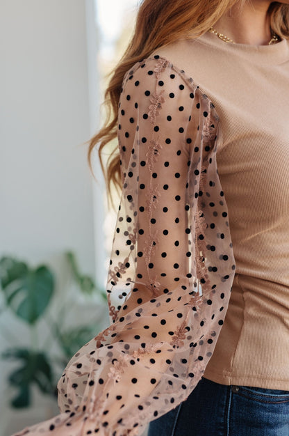 Dots on My Sleeves Blouse (Online Exclusive) - Uptown Boutique Ramona