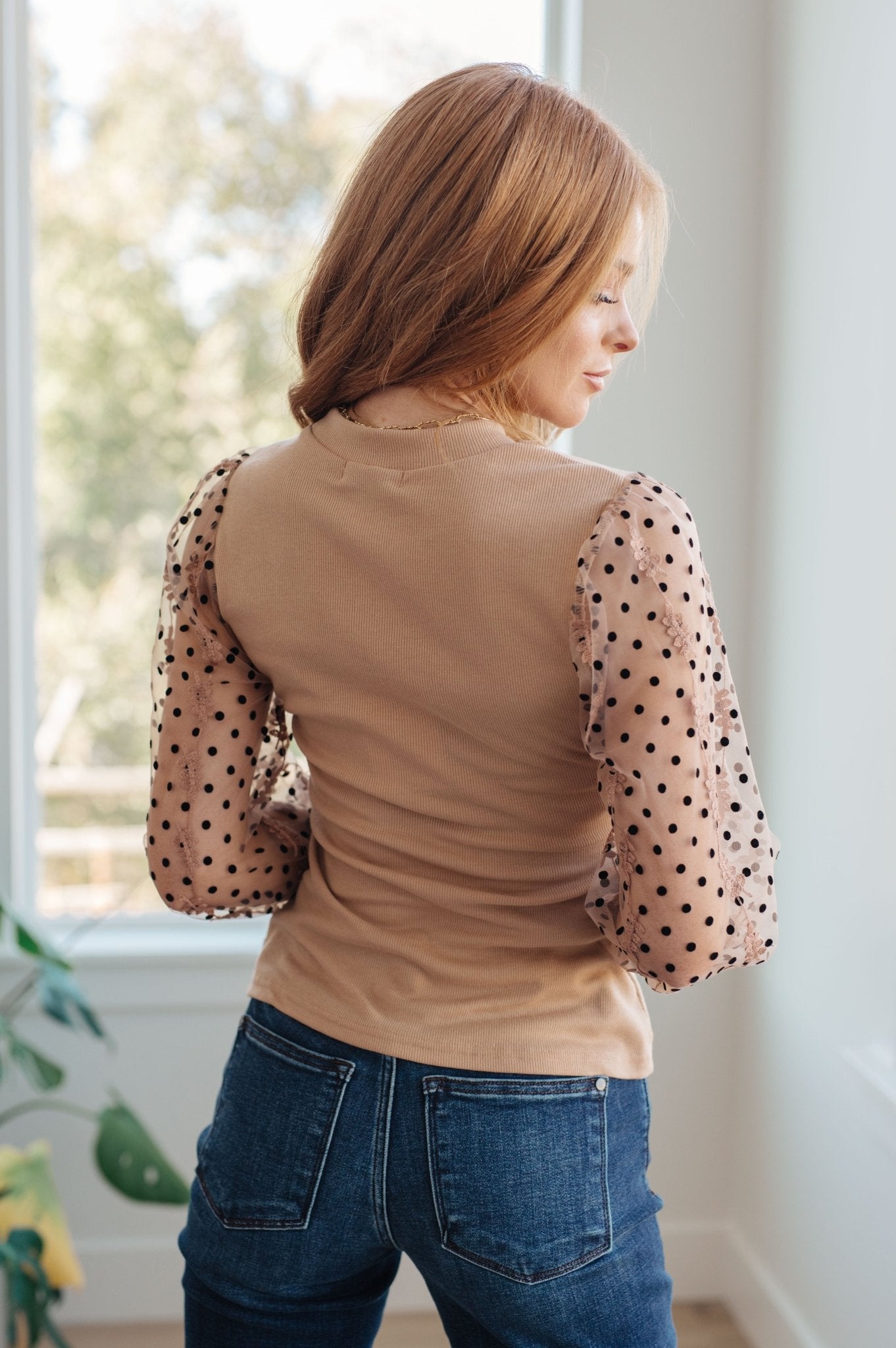 Dots on My Sleeves Blouse (Online Exclusive) - Uptown Boutique Ramona