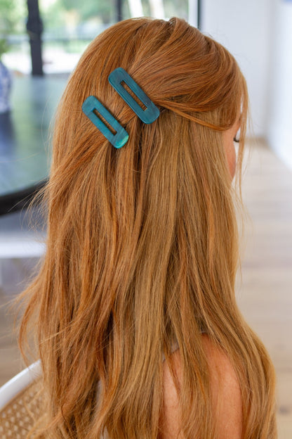 Double Trouble 2 Pack Hair Clip in Sea Blue (Online Exclusive) - Uptown Boutique Ramona