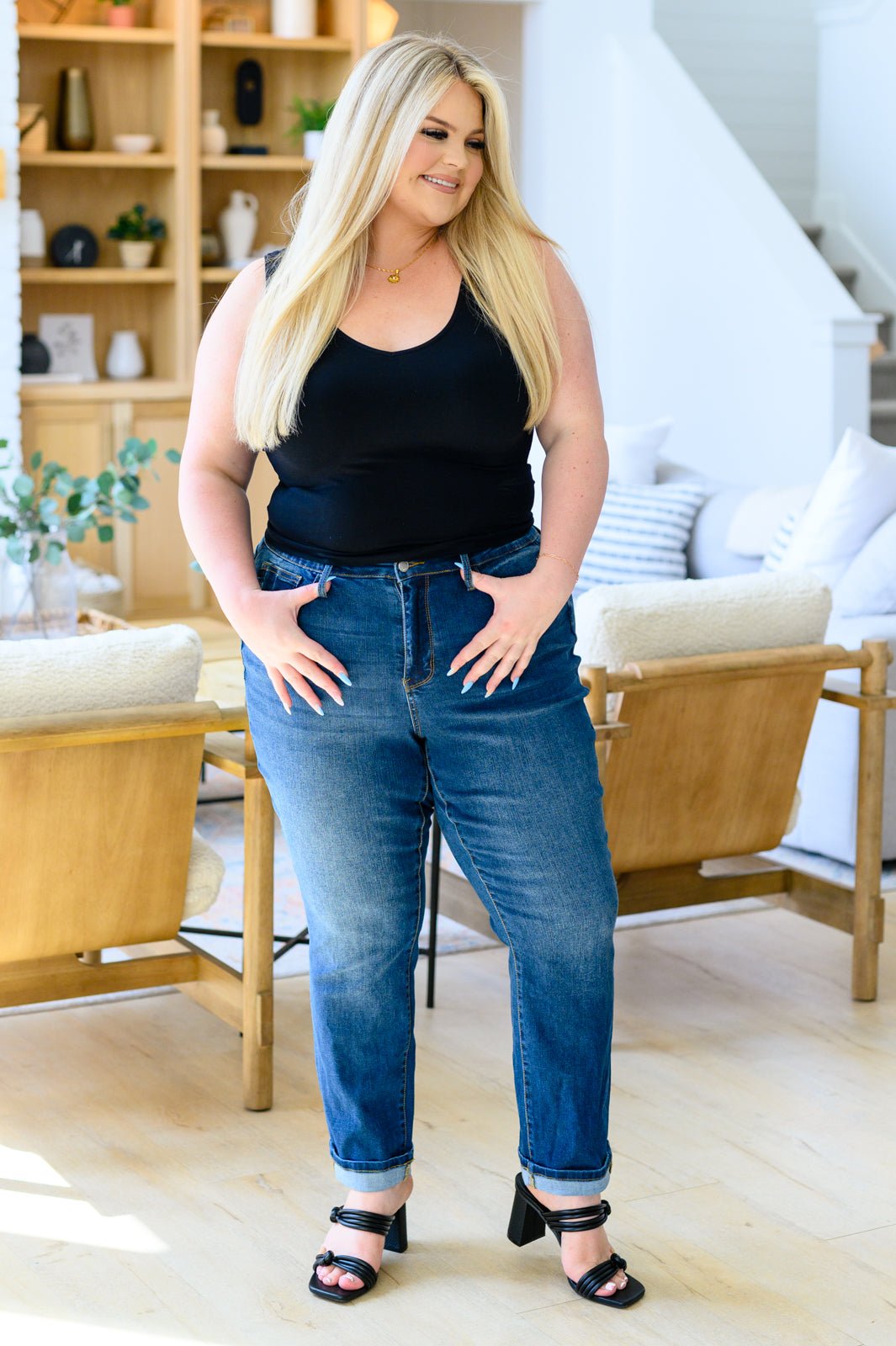 Downtown High Rise Boyfriend Jeans (Online Exclusive) - Uptown Boutique Ramona