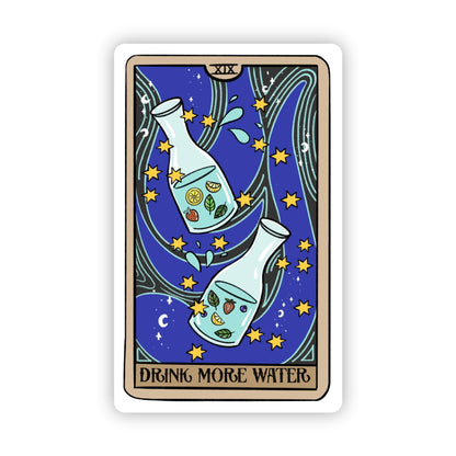 Drink More Water Tarot Card Sticker - Uptown Boutique Ramona