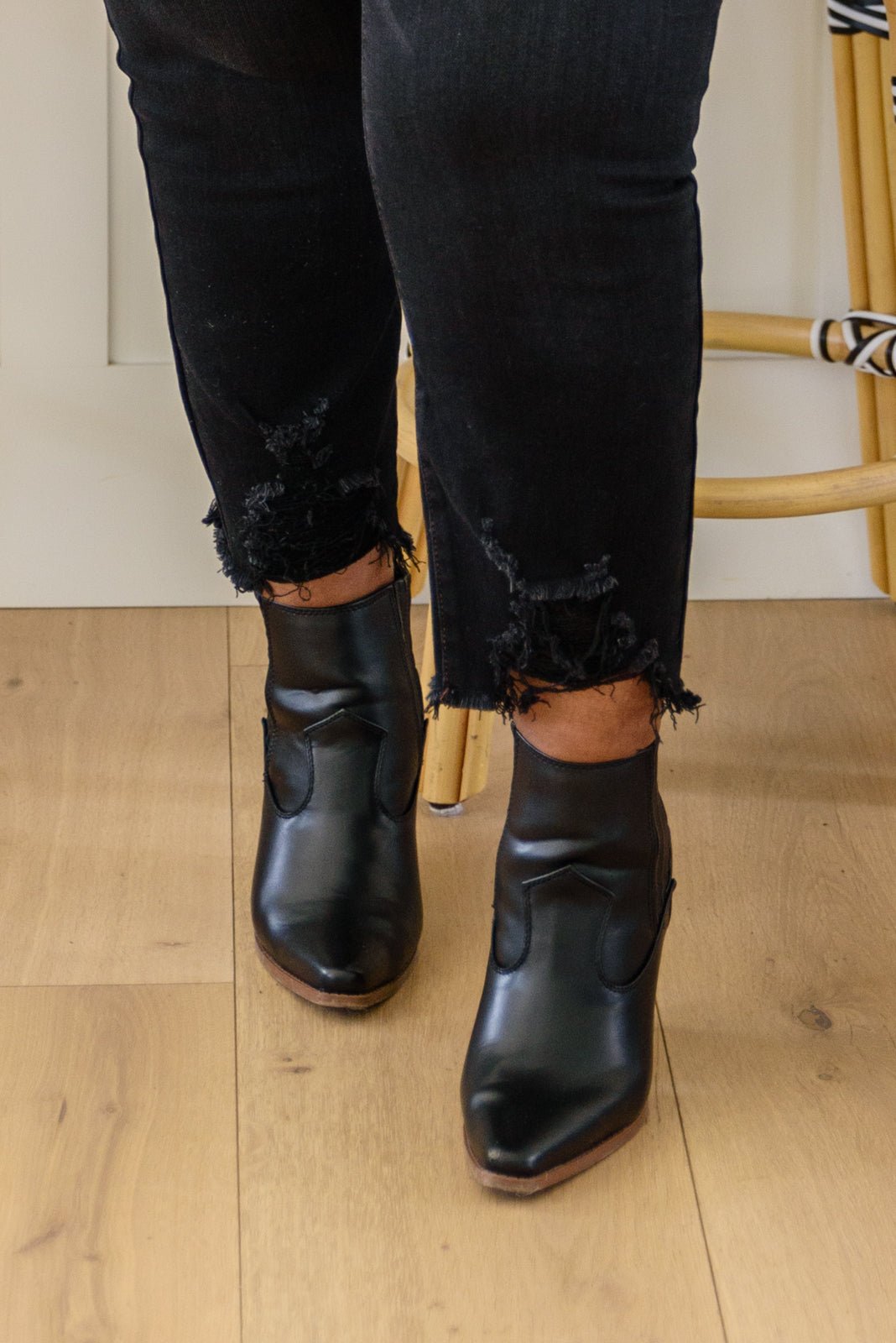 Easy As That Ankle Boots In Black (Online Exclusive) - Uptown Boutique Ramona