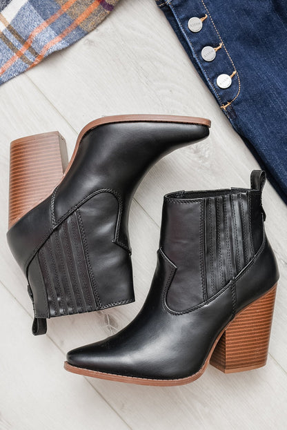 Easy As That Ankle Boots In Black (Online Exclusive) - Uptown Boutique Ramona