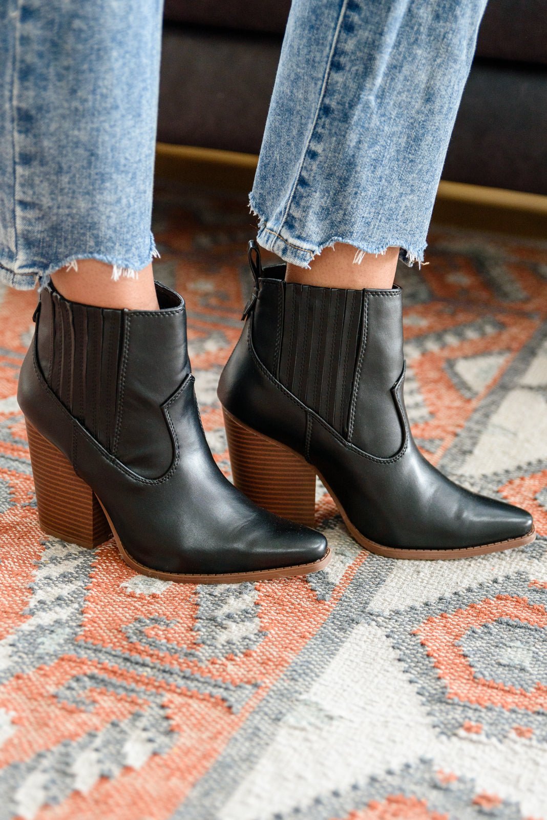 Easy As That Ankle Boots In Black (Online Exclusive) - Uptown Boutique Ramona